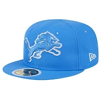 Youth New Era Blue Detroit Lions  Main 59FIFTY Fitted Hat