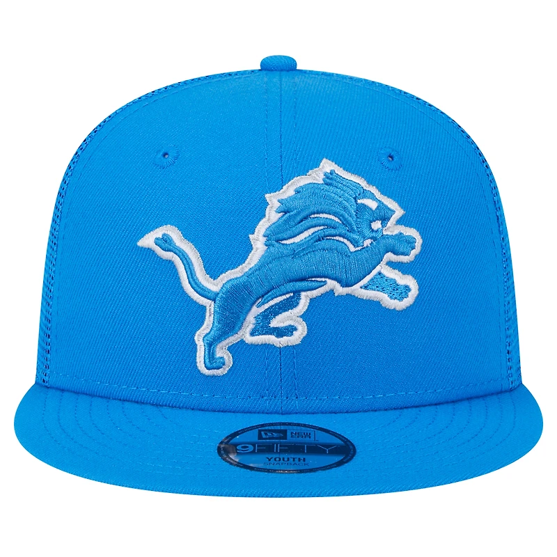 Casquette snapback Main Trucker Detroit Lions bleue New Era pour jeunes