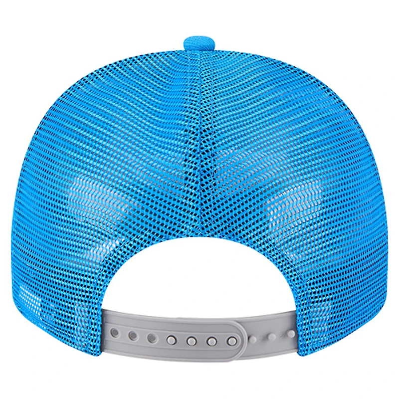 Youth New Era Cream/Blue Detroit Lions Banner 9FIFTY A-Frame Adjustable Trucker Hat