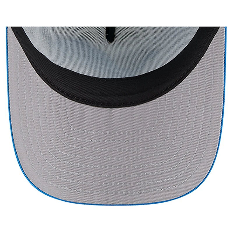 Youth New Era Cream/Blue Detroit Lions Banner 9FIFTY A-Frame Adjustable Trucker Hat