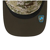 Casquette ajustable 9FORTY A-Frame verte/vert foncé Detroit Lions 2025 Salute to Service pour jeunes New Era