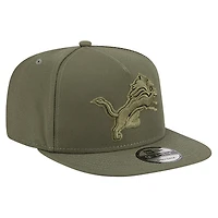 Youth New Era Olive Detroit Lions Color Pack A-Frame 9FIFTY Snapback Hat