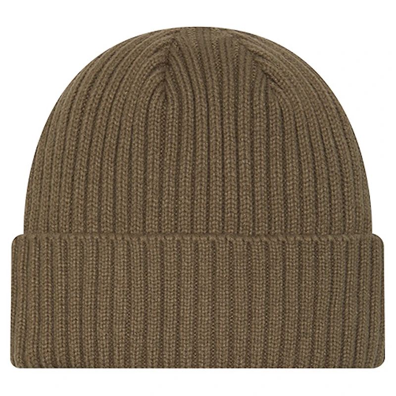 Bonnet en tricot à revers pour jeune New Era, coloris olive Detroit Lions