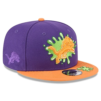 Casquette Snapback Nickelodeon Slime 9FIFTY violette/orange Detroit Lions New Era pour jeune