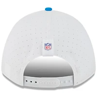 Youth New Era  White/Blue Detroit Lions 2025 NFL Training Camp A-Frame 9FORTY Adjustable Hat