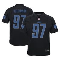 Maillot de match Nike Aidan Hutchinson des Detroit Lions noir pour jeune