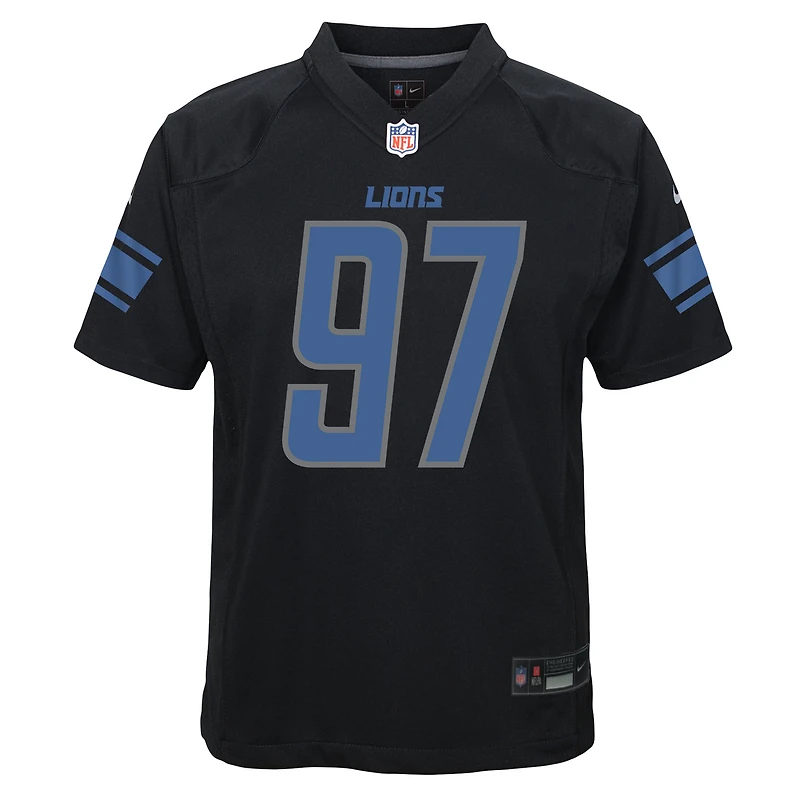 Maillot de match Nike Aidan Hutchinson des Detroit Lions noir pour jeune