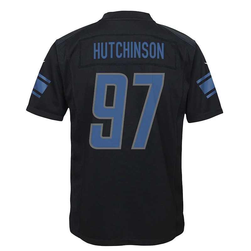 Maillot de match Nike Aidan Hutchinson des Detroit Lions noir pour jeune