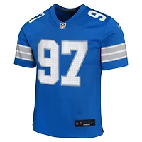Maillot de match Nike Aidan Hutchinson bleu pour jeune des Lions Détroit