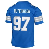 Maillot de match Nike Aidan Hutchinson bleu pour jeune des Lions Détroit