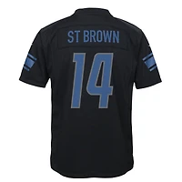 Maillot de match Nike Amon-Ra St. Brown noir Detroit Lions pour jeune