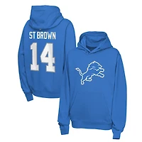 Sweat à capuche en polaire Nike Amon-Ra St. Brown Blue Detroit Lions pour enfant