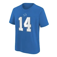 Youth Nike Amon-Ra St. Brown Blue Detroit Lions Player Name & Number T-Shirt