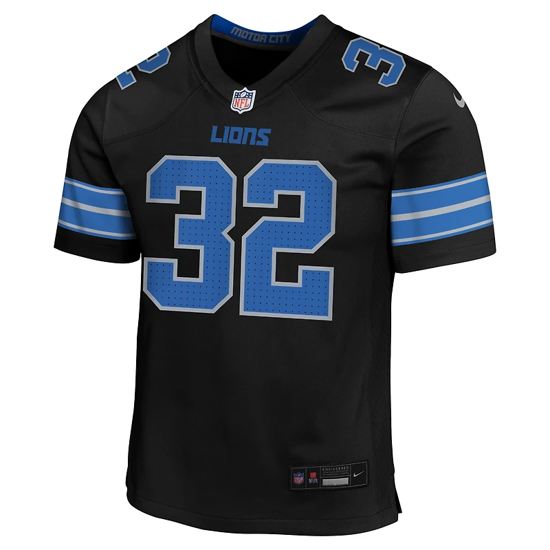 Maillot de match Nike Brian Branch noir des Lions Detroit pour jeune
