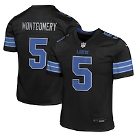 Maillot de match Nike David Montgomery noir des Lions Détroit pour jeune