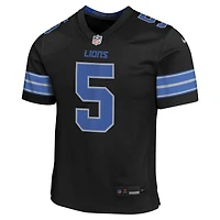 Maillot de match Nike David Montgomery noir des Lions Détroit pour jeune