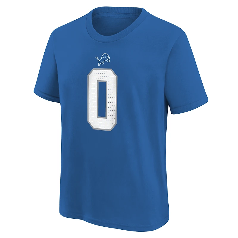 Youth Nike Jahmyr Gibbs Blue Detroit Lions Player Name & Number T-Shirt