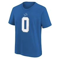 Youth Nike Jahmyr Gibbs Blue Detroit Lions Player Name & Number T-Shirt