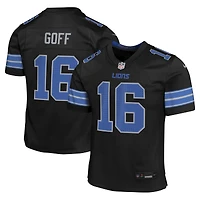 Maillot de match Nike Jared Goff noir des Lions Detroit pour jeune