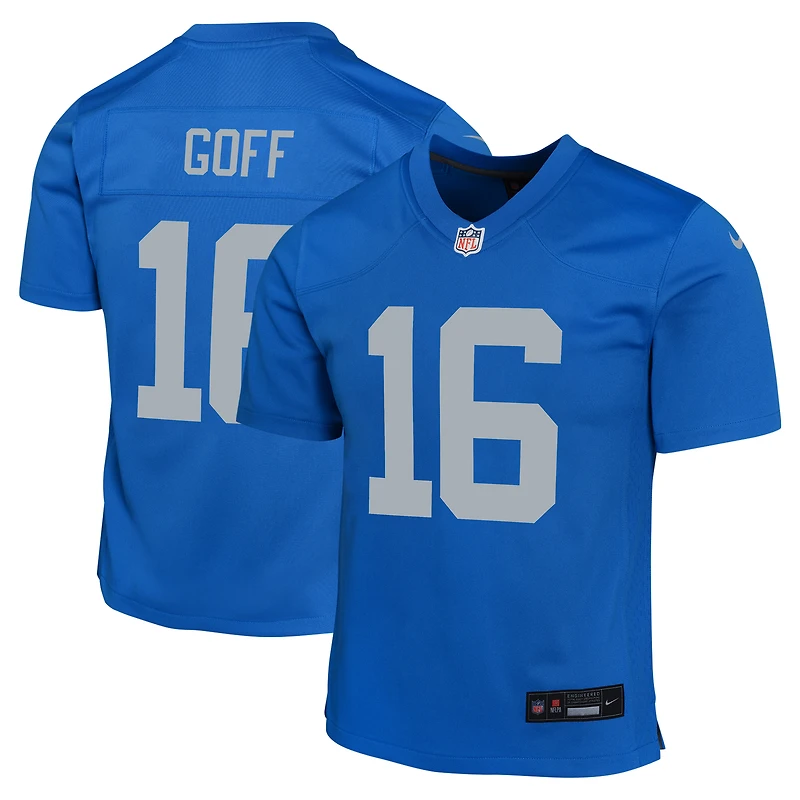 Youth Nike Jared Goff Blue Detroit Lions Alternate Game Jersey