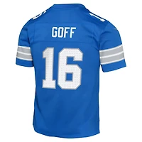 Maillot de match Nike Jared Goff bleu des Lions Détroit pour jeune