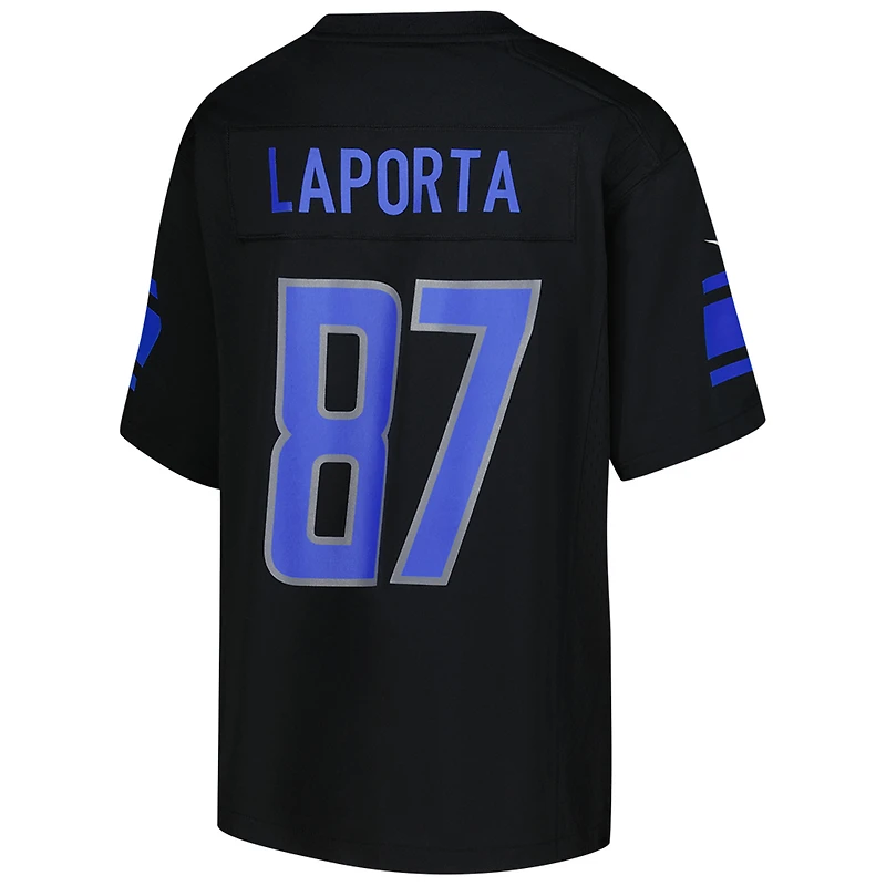 Maillot Nike Sam LaPorta noir pour jeune des Detroit Lions