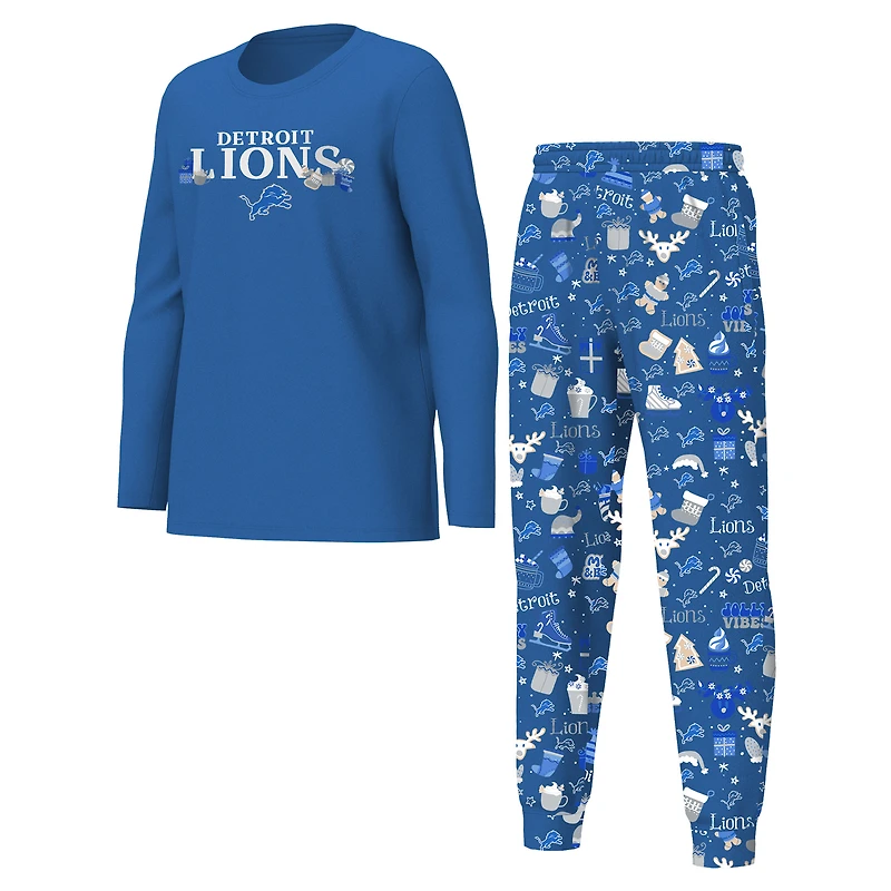 Ensemble de nuit vacances Youth Outerstuff Blue Detroit Lions Chestnut