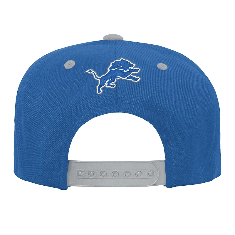 Casquette snapback Outerstuff bleue à dégradé de couleurs pour jeunes des Lions de Détroit