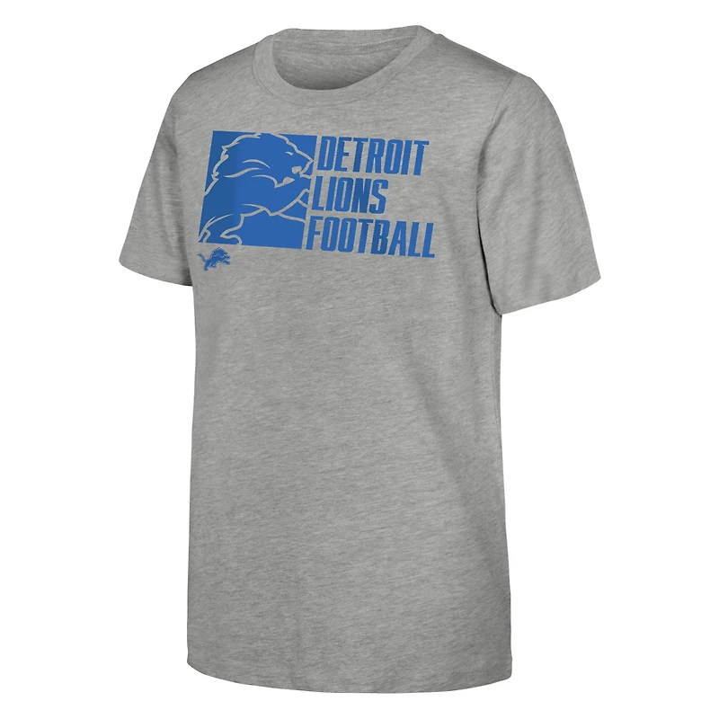 T-shirt d'après-match gris chiné Outerstuff pour jeunes des Lions de Détroit