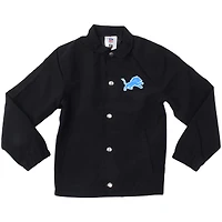 Youth Wes & Willy  Black Detroit Lions T Buck's Full-Snap Coaching Jacket