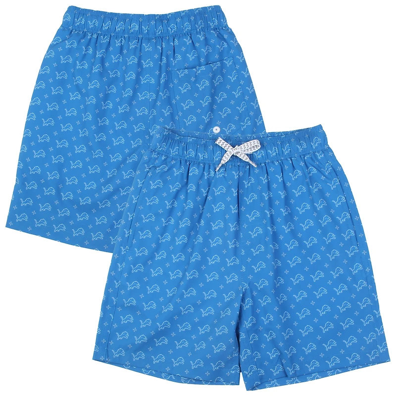 Maillot de bain fleuri bleu Detroit Lions pour enfants Wes et Willy