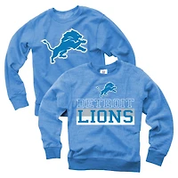 Youth Wes & Willy  Blue Detroit Lions Reversible Fleece Pullover Sweatshirt