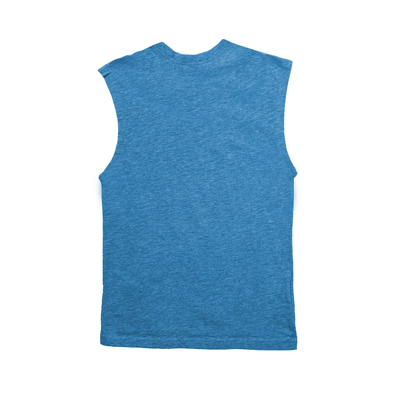 Youth Wes & Willy  Heather Blue Detroit Lions Muscle Tank Top