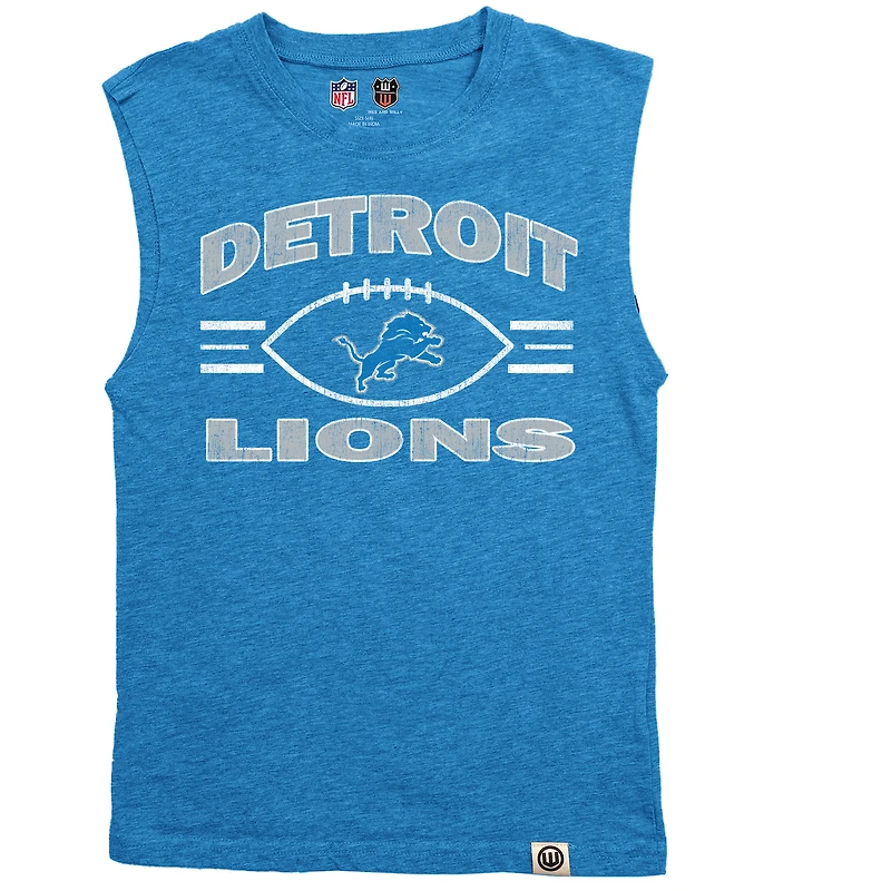 Débardeur de sport bleu chiné pour jeunes Wes & Willy Detroit Lions