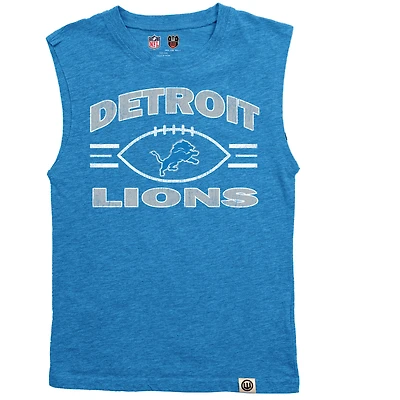 Débardeur de sport bleu chiné pour jeunes Wes & Willy Detroit Lions