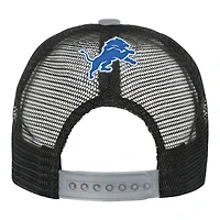 Youth White/Silver Detroit Lions Modern Fan Trucker Adjustable Hat