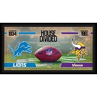 Collage de football encadré 10" x 20" des Lions de Détroit contre les Vikings du Minnesota