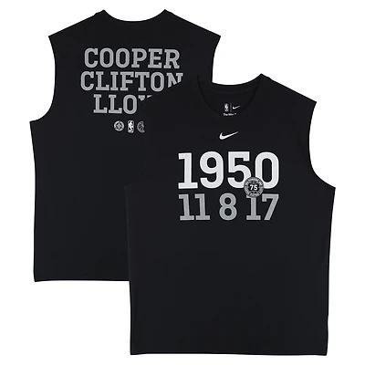 Maillot sans manches noir Pioneer Classic officiel des Detroit Pistons, saison NBA 2025-2026 - Taille XL