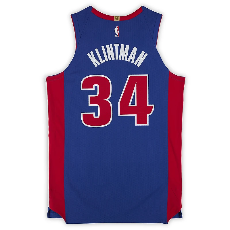 Bobi Klintman Detroit Pistons Player-Issued #34 Blue Nike Jersey from the 2025-26 NBA Season - Size 50+4