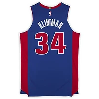 Bobi Klintman Detroit Pistons Player-Issued #34 Blue Nike Jersey from the 2025-26 NBA Season - Size 50+4