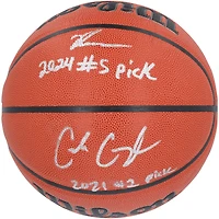 Cade Cunningham & Ron Holland II Detroit Pistons Autographed Wilson Authentic Series Indoor/Outdoor Basketball with "2021 #1 Pick" and "2024 #5 Pick" Inscriptions