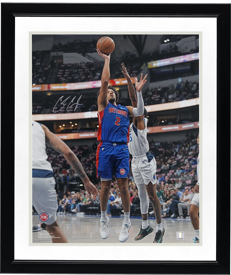 Cade Cunningham Detroit Pistons Autographed 16" x 20" Layup vs. Dallas Mavericks Photograph