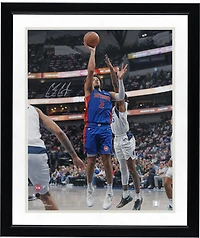 Cade Cunningham Detroit Pistons Autographed 16" x 20" Layup vs. Dallas Mavericks Photograph