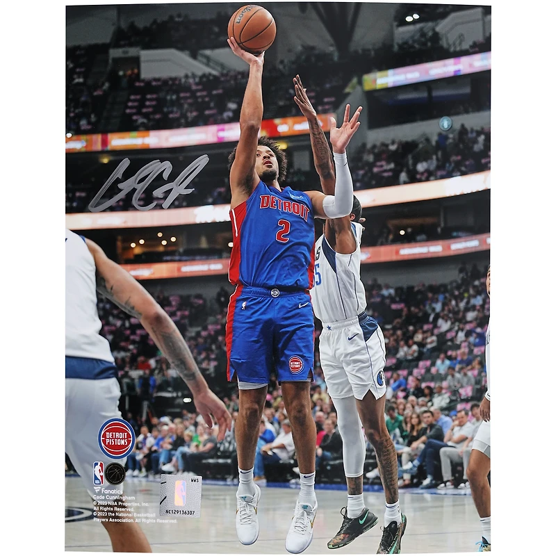 Cade Cunningham Detroit Pistons Autographed 8" x 10" Layup vs. Dallas Mavericks Photograph