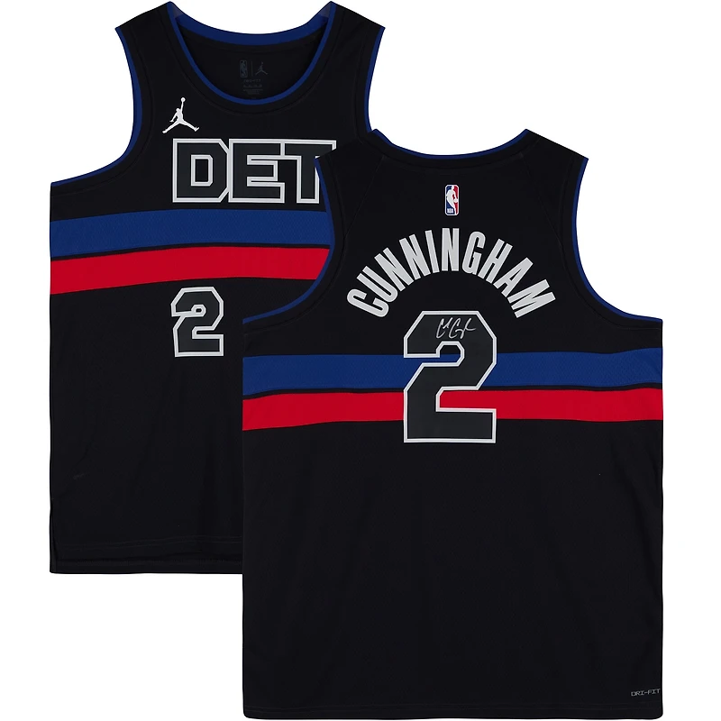 Cade Cunningham Detroit Pistons Autographed Black Jordan Brand Statement Swingman Jersey 