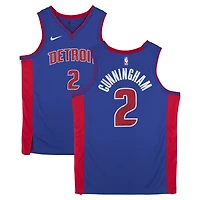 Maillot Swingman Nike Icon Edition bleu dédicacé par Cade Cunningham des Detroit Pistons avec inscription « Motorcade » - Signé à l'encre noire