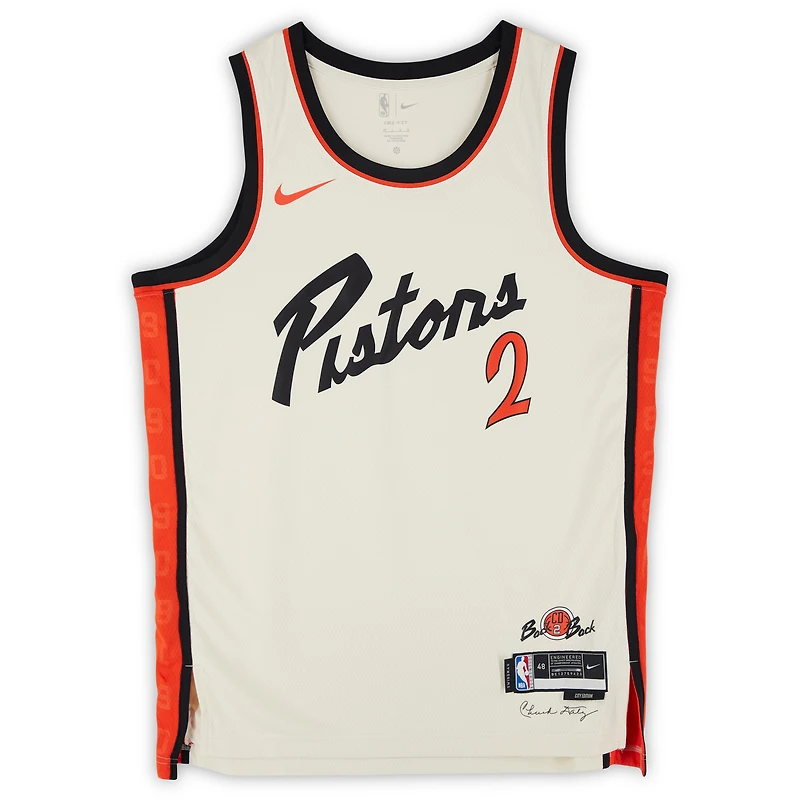 Cade Cunningham Detroit Pistons Autographed Cream Nike 2024-25 City Edition Swingman Jersey
