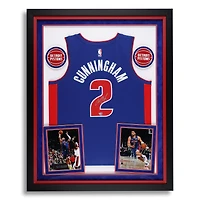Cade Cunningham Detroit Pistons Autographed Deluxe Framed Blue Nike Icon Edition Swingman Jersey