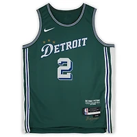 Maillot Swingman Nike City Edition 2022/23 vert autographié par Cade Cunningham des Detroit Pistons avec inscription « 2021 #1 Pick »