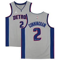 Maillot Swingman Jordan Brand gris autographié par Cade Cunningham des Detroit Pistons avec inscription « 2021 #1 Draft Pick »